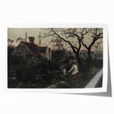 Timeless Rural Cottage Scene - Dark Moody Art for Interior Elegance