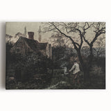 Timeless Rural Cottage Scene - Dark Moody Art for Interior Elegance