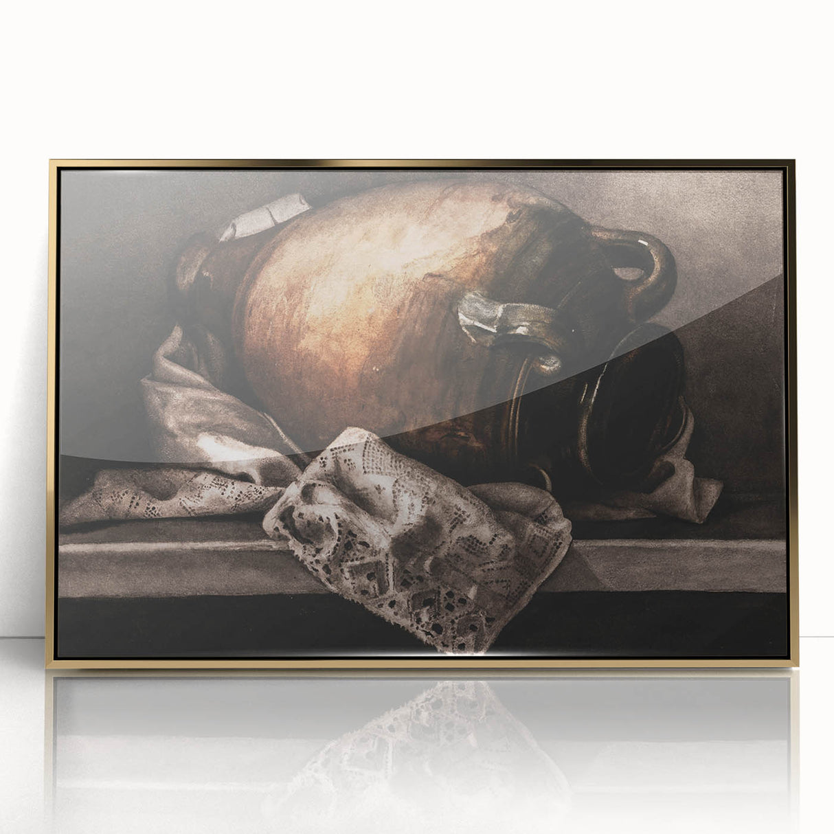 Moody Still Life Vase Art - Dark Timeless Decor for Elegant Interiors