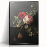Dark Moody Wall Art - Classic Floral Still Life for Elegant Interiors