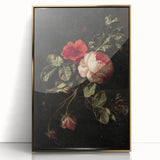 Dark Moody Wall Art - Classic Floral Still Life for Elegant Interiors