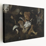 Dark Moody Mushroom Still Life - Atmospheric Botanical Wall Art Decor