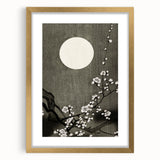 Dark Moody Wall Art - Lunar Blossom Elegance for Dramatic Interiors