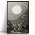 Dark Moody Wall Art - Lunar Blossom Elegance for Dramatic Interiors