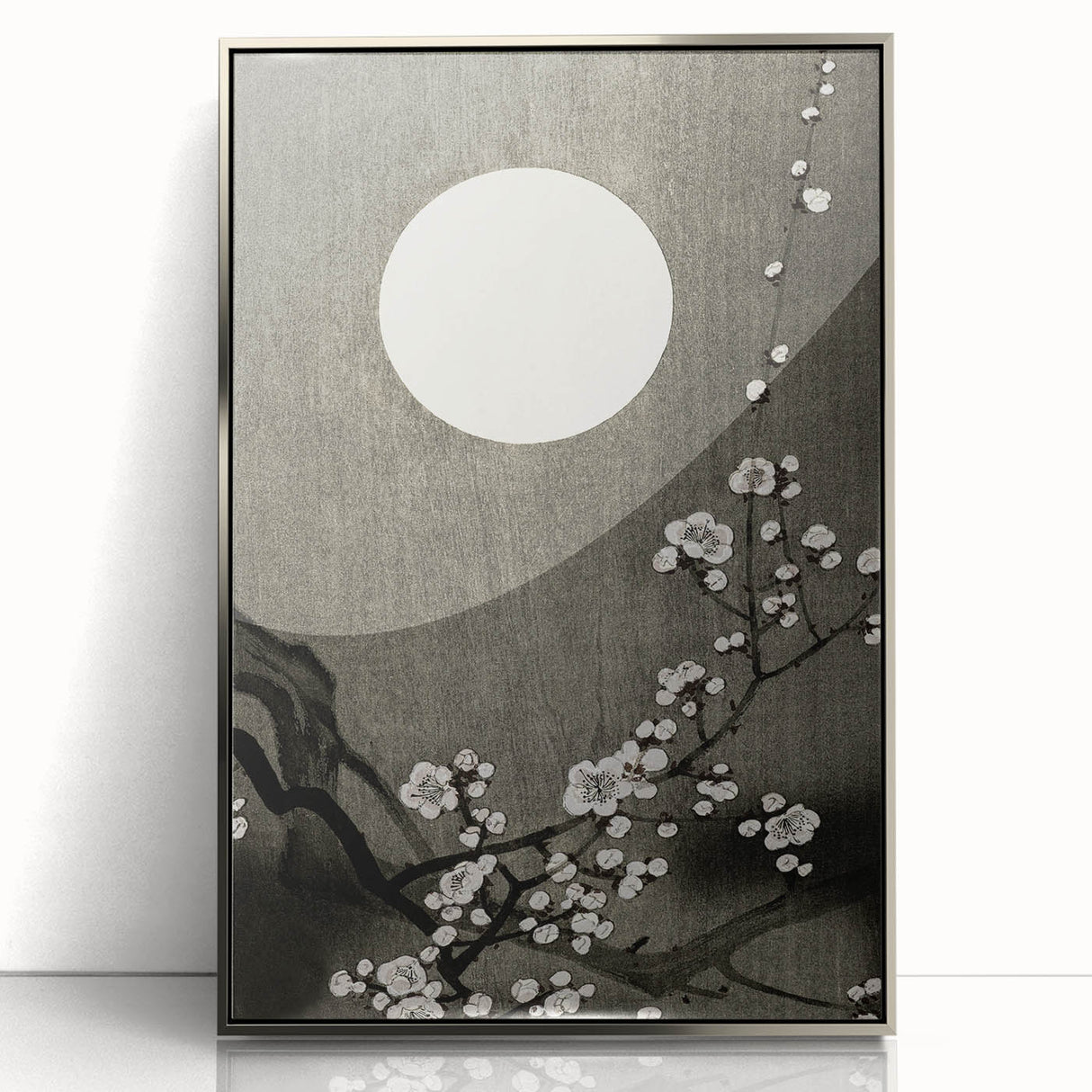 Dark Moody Wall Art - Lunar Blossom Elegance for Dramatic Interiors