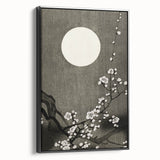 Dark Moody Wall Art - Lunar Blossom Elegance for Dramatic Interiors