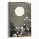 Dark Moody Wall Art - Lunar Blossom Elegance for Dramatic Interiors