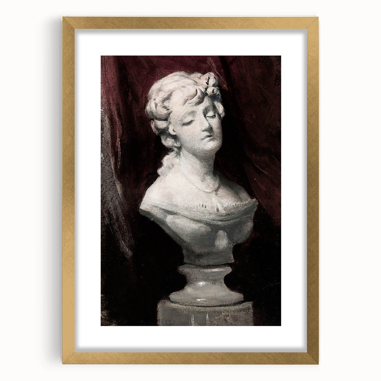 Dark Moody Wall Art - Timeless Bust Sculpture for Moody Interiors