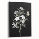 Dark Moody Wall Art - Floral Elegance with Butterfly for Dramatic Spaces