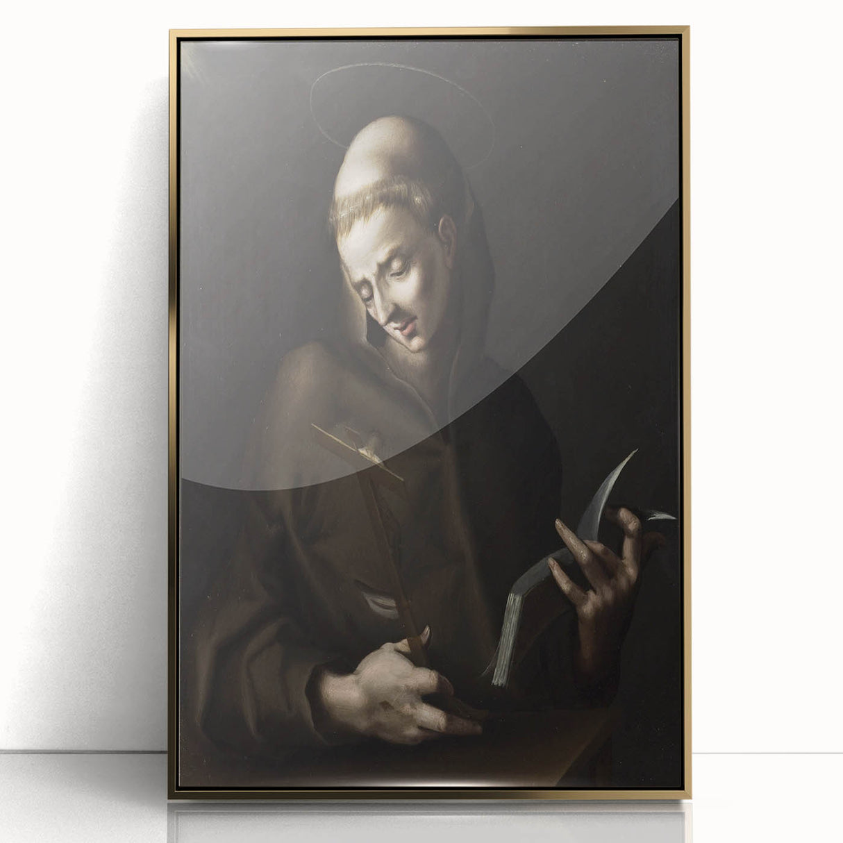Dark Moody Wall Art - Timeless Religious Portrait for Dramatic Spaces