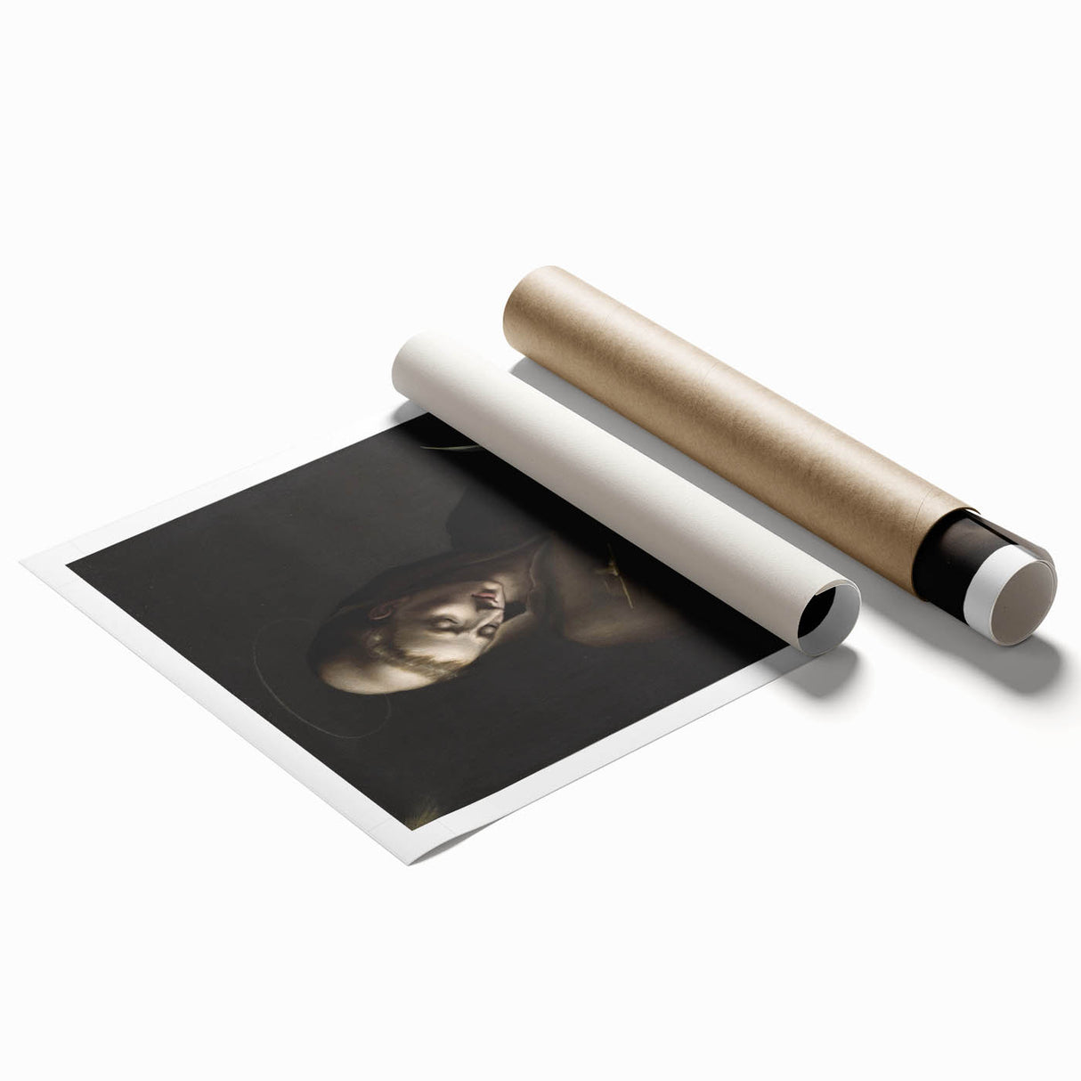 Dark Moody Wall Art - Timeless Religious Portrait for Dramatic Spaces