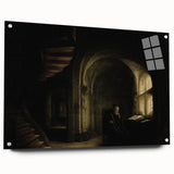 Dark Moody Scholar Scene - Atmospheric Study Room Wall Art Decor