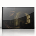 Dark Moody Scholar Scene - Atmospheric Study Room Wall Art Decor
