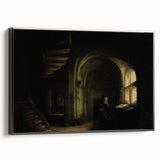 Dark Moody Scholar Scene - Atmospheric Study Room Wall Art Decor