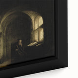 Dark Moody Scholar Scene - Atmospheric Study Room Wall Art Decor