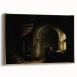 Dark Moody Scholar Scene - Atmospheric Study Room Wall Art Decor