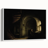 Dark Moody Scholar Scene - Atmospheric Study Room Wall Art Decor
