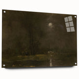 Dark Moody Moonlit Landscape - Atmospheric Night Scene Wall Art Decor