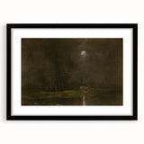 Dark Moody Moonlit Landscape - Atmospheric Night Scene Wall Art Decor