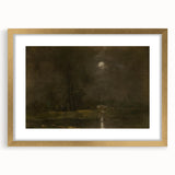 Dark Moody Moonlit Landscape - Atmospheric Night Scene Wall Art Decor