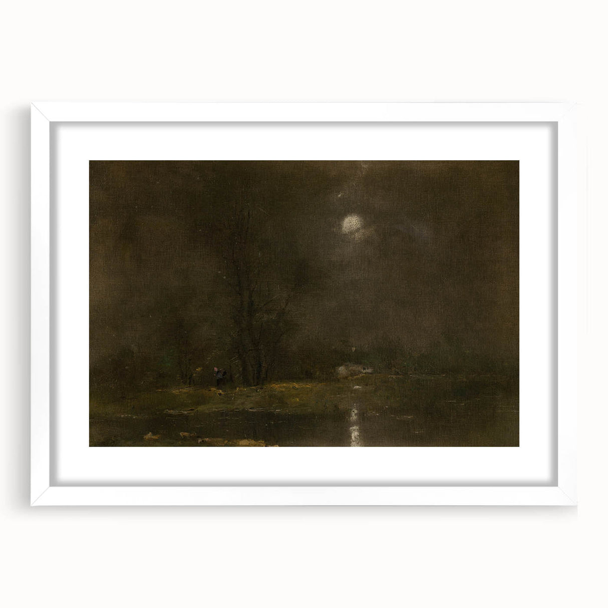 Dark Moody Moonlit Landscape - Atmospheric Night Scene Wall Art Decor