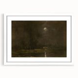 Dark Moody Moonlit Landscape - Atmospheric Night Scene Wall Art Decor