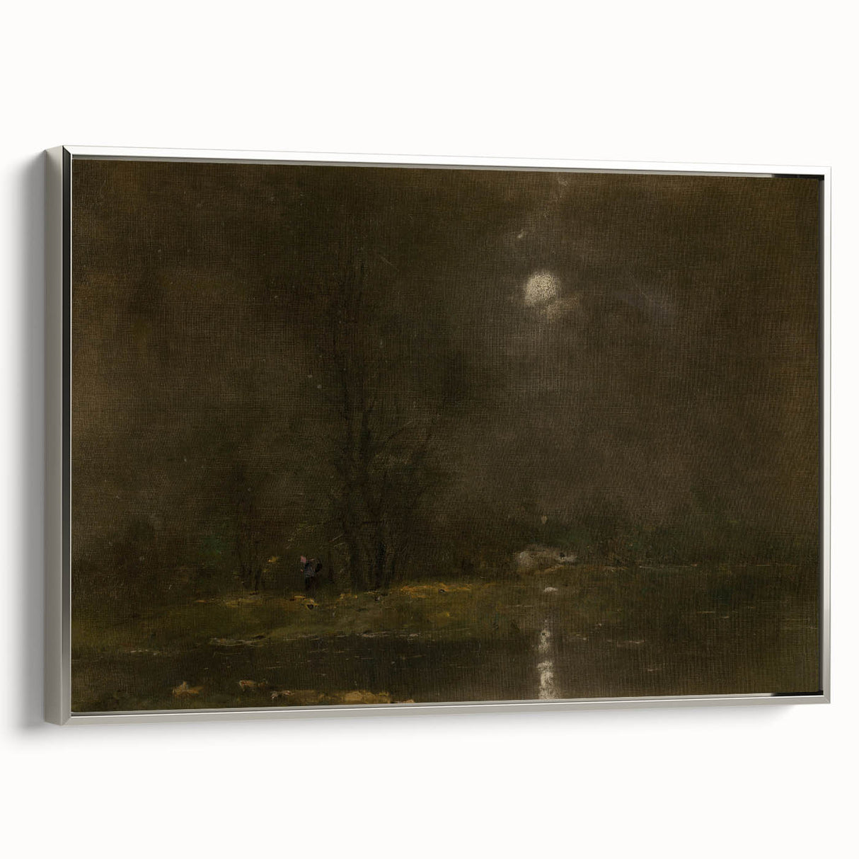 Dark Moody Moonlit Landscape - Atmospheric Night Scene Wall Art Decor