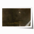 Dark Moody Moonlit Landscape - Atmospheric Night Scene Wall Art Decor
