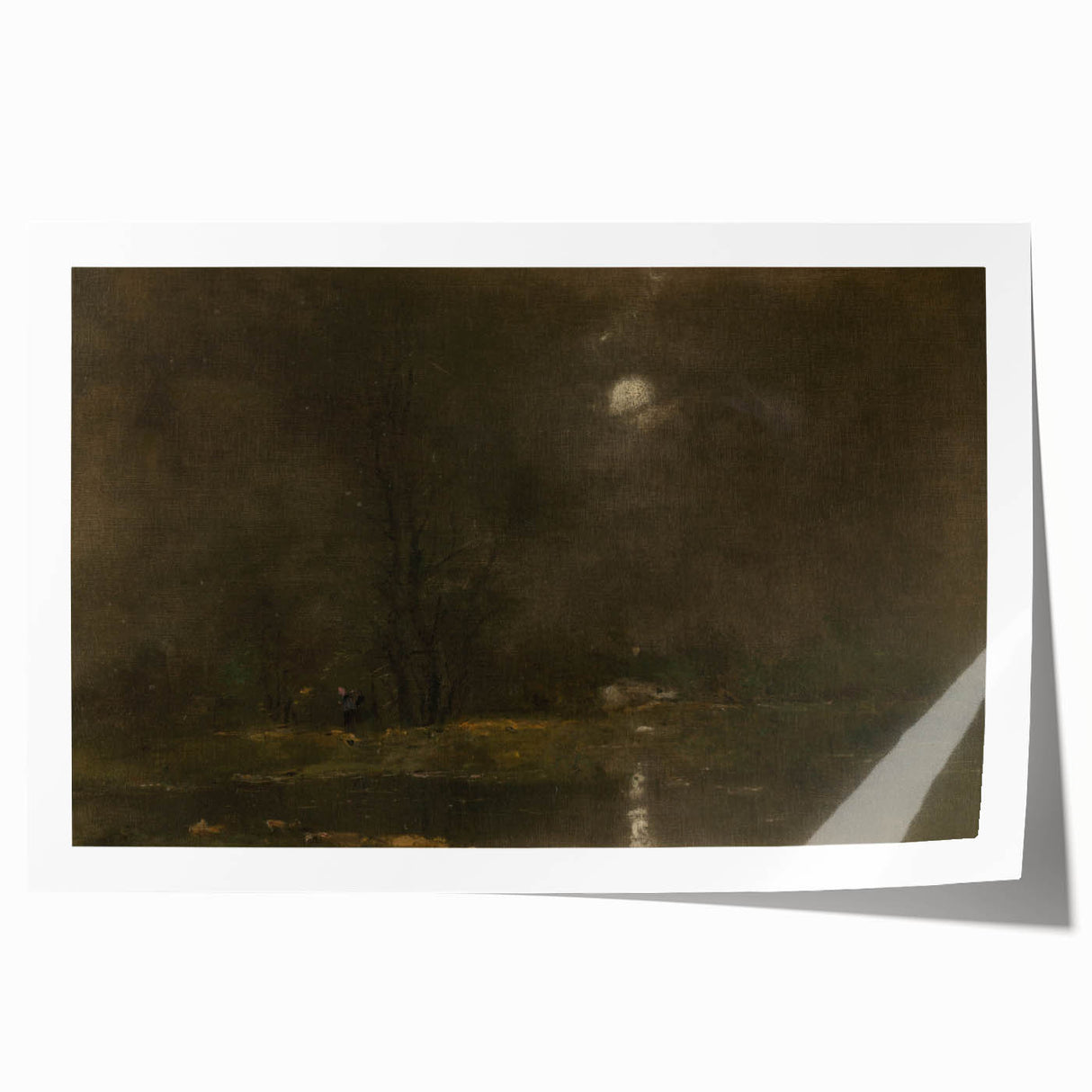 Dark Moody Moonlit Landscape - Atmospheric Night Scene Wall Art Decor