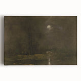 Dark Moody Moonlit Landscape - Atmospheric Night Scene Wall Art Decor