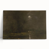 Dark Moody Moonlit Landscape - Atmospheric Night Scene Wall Art Decor