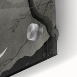 Dark Moody Wall Art - Night Owl and Crescent Moon for Dramatic Spaces