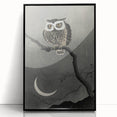 Dark Moody Wall Art - Night Owl and Crescent Moon for Dramatic Spaces