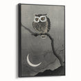 Dark Moody Wall Art - Night Owl and Crescent Moon for Dramatic Spaces