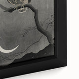 Dark Moody Wall Art - Night Owl and Crescent Moon for Dramatic Spaces