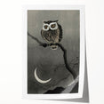 Dark Moody Wall Art - Night Owl and Crescent Moon for Dramatic Spaces