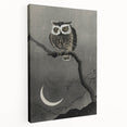 Dark Moody Wall Art - Night Owl and Crescent Moon for Dramatic Spaces