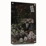 Dark Moody Wall Art - Lush Floral Composition for Elegant Interiors