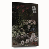 Dark Moody Wall Art - Lush Floral Composition for Elegant Interiors