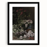 Dark Moody Wall Art - Lush Floral Composition for Elegant Interiors