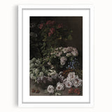 Dark Moody Wall Art - Lush Floral Composition for Elegant Interiors
