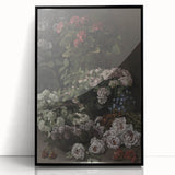 Dark Moody Wall Art - Lush Floral Composition for Elegant Interiors