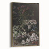 Dark Moody Wall Art - Lush Floral Composition for Elegant Interiors