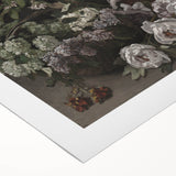 Dark Moody Wall Art - Lush Floral Composition for Elegant Interiors