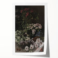 Dark Moody Wall Art - Lush Floral Composition for Elegant Interiors