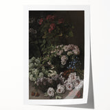 Dark Moody Wall Art - Lush Floral Composition for Elegant Interiors