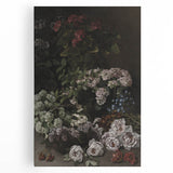 Dark Moody Wall Art - Lush Floral Composition for Elegant Interiors