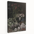Dark Moody Wall Art - Lush Floral Composition for Elegant Interiors