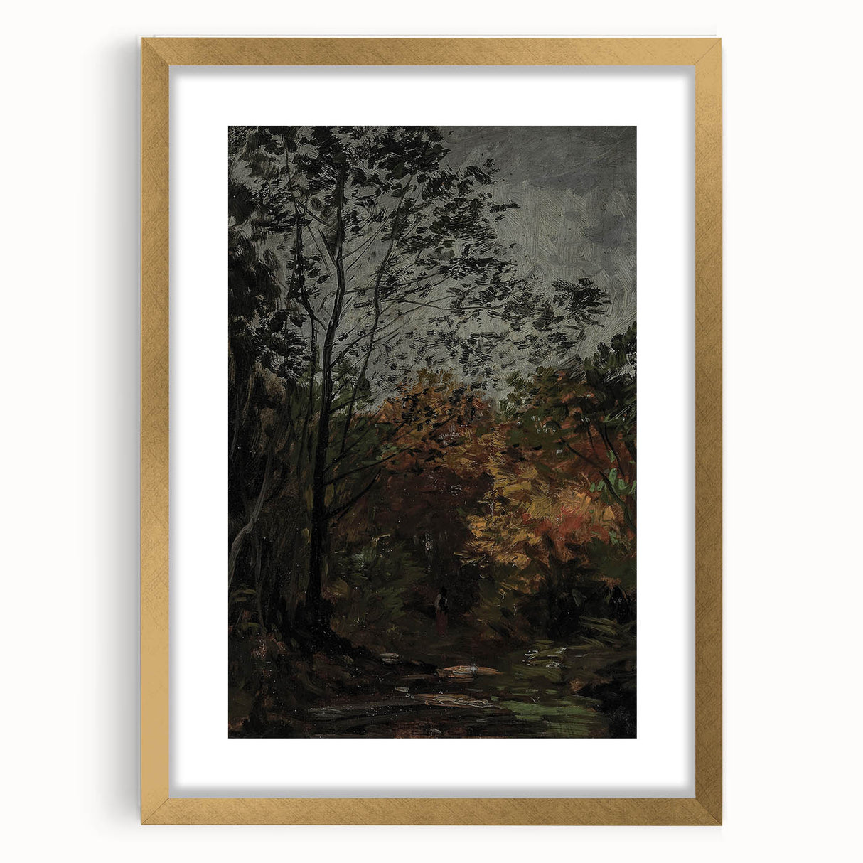 Dark Moody Wall Art - Serene Forest Landscape for Dramatic Interiors