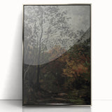 Dark Moody Wall Art - Serene Forest Landscape for Dramatic Interiors